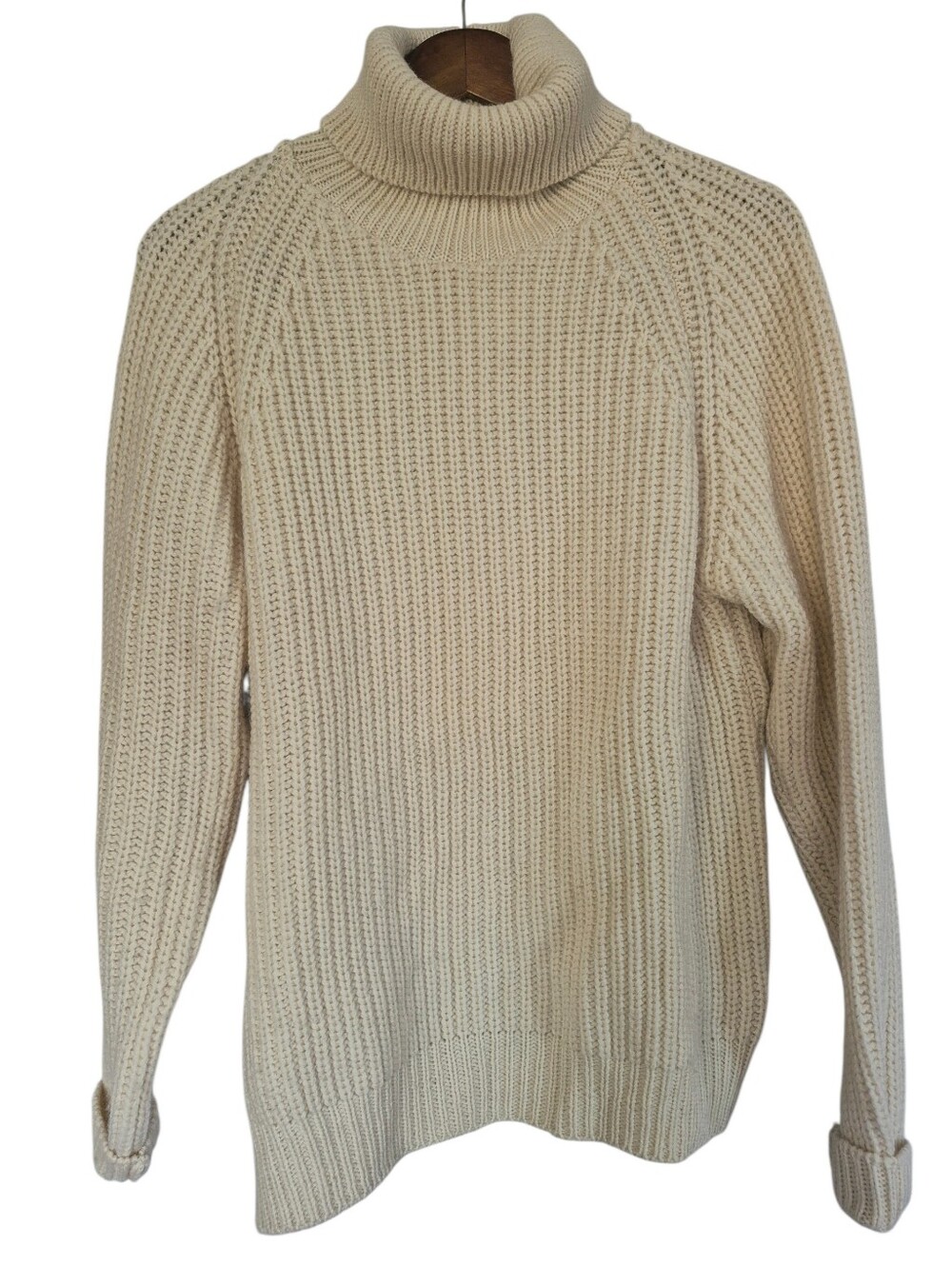 Aran Sweater Market Irish Merino Wool Knit Turtleneck Sweater Medium